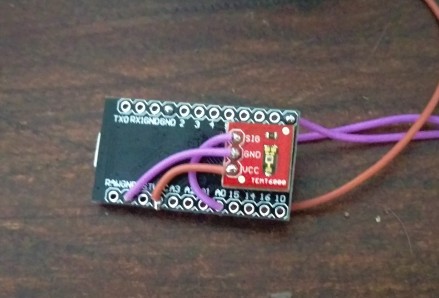 wires from sensor to board
